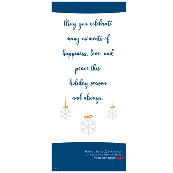 Happy Holidays 2024 Silver Foil-Stamped Greeting Card Calendar  - CAL045
