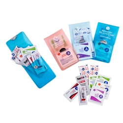 Heal In A Snap First Aid Kit Heal In A Snap First Aid Kit, Heal, First, Aid, Kit, Snap, Pouch, Translcuent, Frosted, Pink, Imprinted, Personalized, Promotional, with name on it, giveaway