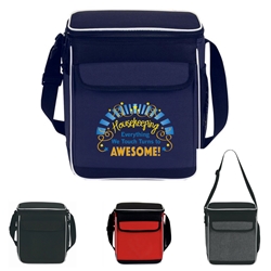 "Housekeeping: Everything We Touch Turns to AWESOME!" Theme Intergrated Insulated 12 Pack Lunch Cooler  Housekeeping theme, EVS theme, Environmental Services Theme, Housekeepers, week, theme, 12 pack, imprinted Cooler,  Lunch Bag with logo, Insulated Cooler, cooler, 12 pack cooler, All Purpose, Elite, Zip, Polyester, Promotional Events, Trade Show Bags, Health Fair, Imprinted, Tote, Reusable, Recognition, Travel , imprinted