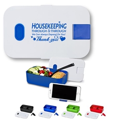"Housekeeping: Through & Through We Can Always Depend On You" Bento Style Lunch Box Housekeeping Appreciation lunch plate, Environmental Services Recognition, EVSTheme, Housekeeping theme, Lunch Dish, Bento Style Lunch Plate, Lunch Plate, imprint lunch dish, personalized, with logo on it, 