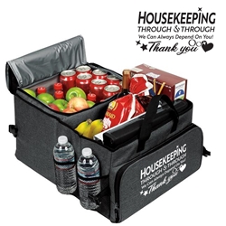"Housekeeping: Through and Through We Can Always Depend on You!" Deluxe 40 Cans Cooler Trunk Organizer  Housekeeping, Environmental Services Week, Theme, Appreciation, EVS, Housekeeping, Appreciation Can Cooler, 40 cans cooler, Trunk Organizer and Cooler, Trunk Organizer and Cooler, Can Cooler and Trunk Organizer, Imprinted, With Logo, With Name On It