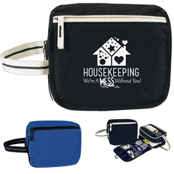 "Housekeeping: Were A Mess Without You!" Horizon Travel Kit  Global, Horizon, Housekeeping, Toiletry, Economy, Zipper, Zippered, Travel, Pack, Waist, Bag, Kit, Promotional, Events, All Purpose, Imprinted, Reusable, Custom, Personalized, Sport, Pack, recognition,  