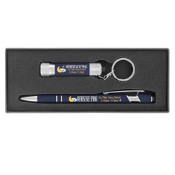 "Housekeeping: You Make Every Moment A Chance to Shine!" Executive Soft Touch Key Light and Pen Gift Set Housekeeping Theme, EVS theme, Environmental Services theme pen,  and key tag set, Nurses theme gift set, soft touch,  Pen, Mini Flash Light, Pen and flashlight Gift Set, Imprinted, Personalized, Promotional, with name on it