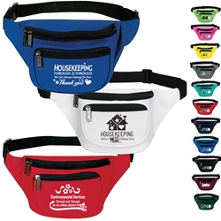 Housekeeping and Environmental Services Appreciation Three Zippered Fanny Pack Housekeeping Appreciation, Environmental Services Appreciation, Recognition, Housekeepers, evs,promotional fanny pack, promotional waist pack, custom printed fanny pack, customized travel bag, custom logo fanny pack, promotional products