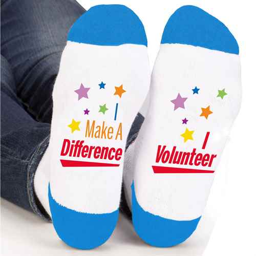 "I Make A Difference I Volunteer" Ankle Socks Recognition, Appreciation, Socks, Volunteer, Gift, Gifts
