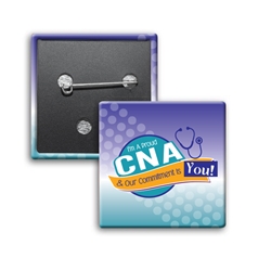 Im A Proud CNA & My Commitment is You! Button (Pack of 25)   CNA, Certified, Nursing, Assistant, Assistants, CNAs, Nursing Assistants Week, NAs, Week, Nursing, Theme, Nursing Assistants, Week Button, Square Button, Campaign Button, Safety Pin Button, Full Color Button, Button