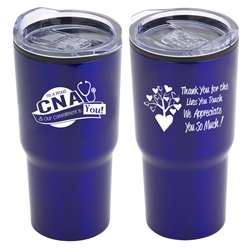 "Im a Proud CNA & My Commitment Is You!" 20 oz Stainless Steel & Polypropylene Tumbler  CNA theme Tumbler, Nursing Assistants, Certified Nursing Assistants Theme Tumbler, Nurses Appreciation Tumbler, Nurses Travel Tumbler, Appreciation, recognition Gifts, 20 oz tumbler, Imprinted Tumblers, Stainless Steel Tumblers, Care Promotions, 