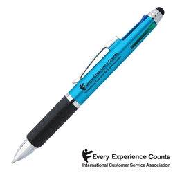 ICSA "Every Experience Counts" 4 In 1 Pen With Stylus  ICSA, International Customer Service Association, Every Experience Counts, 4 In 1 Pen With Stylus, Multi-Ink, Red Ink, Black Ink, Blue Ink, Green Ink, smart phone, Imprinted, Personalized, Promotional, with name on it, giveaway,