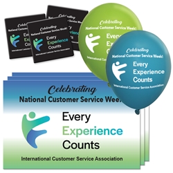 ICSA "Every Experience Counts" Decoration Pack Poster, Buttons, Pens, Cups, Celebration Pack, Customer Service, Week, theme Celebration Pack