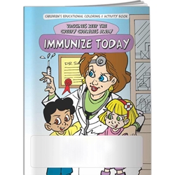 Immunize Today: Vaccines Keep the Creepy Crawlies Away Coloring Book Immunize Today: Vaccines Keep the Creepy Crawlies Away Coloring Book, Imprinted, Personalized, Promotional, with name on it, Giveaway, BetterLifeLine, BetterLife, Education, Educational, information, Informational, Wellness, Guide, Brochure, Paper, Low-cost, Low-Price, Cheap, Instruction, Instructional, Booklet, Small, Reference, Interactive, Learn, Learning, Read, Reading, Health, Well-Being, Living, Awareness, ColoringBook, ActivityBook, Activity, Crayon, Maze, Word, Search, Scramble, Entertain, Educate, Activities, Schools, Lessons, Kid, Child, Children, Story, Storyline, Stories, Cold, Flu, Virus, Germ, Bacteria, Influenza, Sickness, Sick, Tissues, Expecting, Mom, Mother, Baby, Birth, Child, Pregnancy, Pregnant, Trimester, Abor