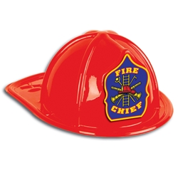 Stock & Imprinted Plastic Fire Hats Fire Hat, Imprinted, Kids, Plastic, Junior, Patriotic, USA Made, Red, Fire Prevention, Week, 