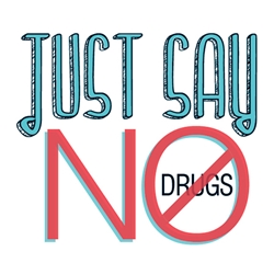 Just Say No To Drugs Temporary Tattoo drug free, safety promotional items, kids safety, anti-drug,red ribbon week, child safety, public safety, community affairs, community outreach