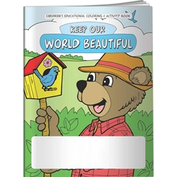Keep Our World Beautiful Coloring Book Keep Our World Beautiful Coloring Book, BetterLifeLine, BetterLife, Education, Educational, information, Informational, Wellness, Guide, Brochure, Paper, Low-cost, Low-Price, Cheap, Instruction, Instructional, Booklet, Small, Reference, Interactive, Learn, Learning, Read, Reading, Health, Well-Being, Living, Awareness, ColoringBook, ActivityBook, Activity, Crayon, Maze, Word, Search, Scramble, Entertain, Educate, Activities, Schools, Lessons, Kid, Child, Children, Story, Storyline, Stories, Imprinted, Personalized, Promotional, with name on it, Giveaway,