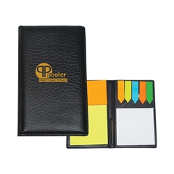 Leather Look Padfolio With Sticky Notes & Flags Leather Look Padfolio With Sticky Notes & Flags, Leather, Look, Padfolio, with, Sticky, Notes, Leatherette, Leather, Like, Flags, Imprinted, Personalized, Promotional, with name on it, giveaway,