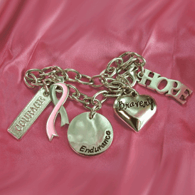 Links of Strength Breast Cancer Awareness Charm Bracelet