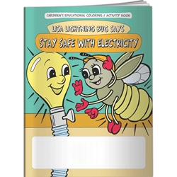 Lisa Lightning Bug Says Stay Safe with Electricity Coloring Book Lisa Lightning Bug Says Stay Safe with Electricity Coloring Book, BetterLifeLine, BetterLife, Education, Educational, information, Informational, Wellness, Guide, Brochure, Paper, Low-cost, Low-Price, Cheap, Instruction, Instructional, Booklet, Small, Reference, Interactive, Learn, Learning, Read, Reading, Health, Well-Being, Living, Awareness, ColoringBook, ActivityBook, Activity, Crayon, Maze, Word, Search, Scramble, Entertain, Educate, Activities, Schools, Lessons, Kid, Child, Children, Story, Storyline, Stories, Safe, Safety, Protect, Protection, Hurt, Accident, Violence, Injury, Danger, Hazard, Emergency, First Aid, Imprinted, Personalized, Promotional, with name on it, Giveaway,
