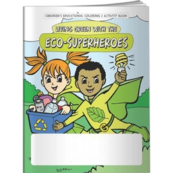Living Green with the Eco-Superheroes Coloring Book Living Green with the Eco-Superheroes Coloring Book, BetterLifeLine, BetterLife, Education, Educational, information, Informational, Wellness, Guide, Brochure, Paper, Low-cost, Low-Price, Cheap, Instruction, Instructional, Booklet, Small, Reference, Interactive, Learn, Learning, Read, Reading, Health, Well-Being, Living, Awareness, ColoringBook, ActivityBook, Activity, Crayon, Maze, Word, Search, Scramble, Entertain, Educate, Activities, Schools, Lessons, Kid, Child, Children, Story, Storyline, Stories, Green, Environmental, Environment, Eco, Ecology, Ecosystem, Sustainable, Recycle, Recycling, Solar, Renewable, LEED, Natural, World, Earth, Green Peace, Imprinted, Personalized, Promotional, with name on it, Giveaway,