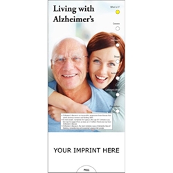 Living With Alzheimers Slide Chart promotional slide chart, safety promotional items, safety slide chart, safety educational promos, alzheimers, nursing homes, retirement communities, doctors, health