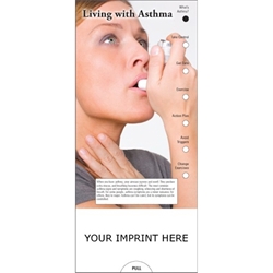 Living With Asthma Slide Chart promotional slide chart, safety promotional items, safety slide chart, safety educational promos, asthma, hospitals, doctors, health