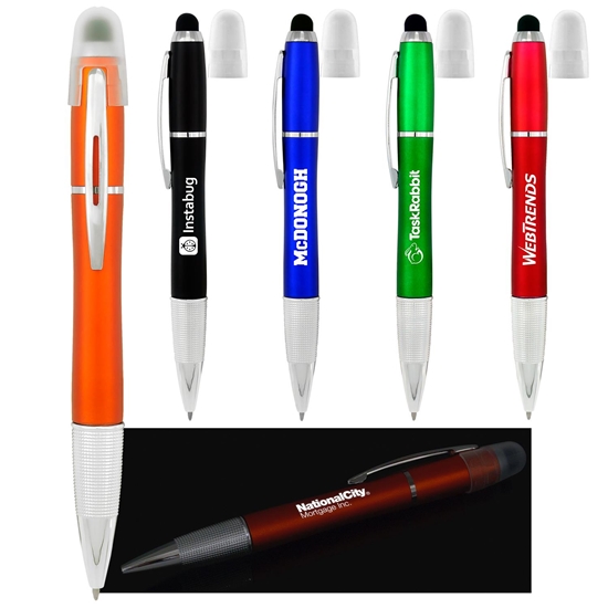 Custom Logo Light Up Stylus Pen | Care Promotions