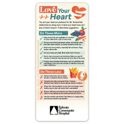 Love Your Heart E-Z 2 Stick Glancer Smart Eating Heart Health Tips, Smart tips Health Heart Tips, Heart, Snack, Smart, E-Z Stick Glancer, Positive Promotions, The Positive Line