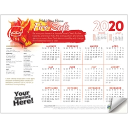 Fire Safety Adhesive Wall Calendar | Care Promotions