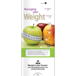 Managing Your Weight Pocket Slider BetterLifeLine, BetterLife, Education, Educational, information, Informational, Wellness, Guide, Brochure, Paper, Low-cost, Low-Price, Cheap, Instruction, Instructional, Booklet, Small, Reference, Interactive, Learn, Learning, Read, Reading, Health, Well-Being, Living, Awareness, PocketSlider, Slide, Chart, Dial, Bullet Point, Wheel, Pull-Down, SlideGuide, Cancer, Women, Woman, Female, Fitness, Gynecology, OB/GYN, Food, Nutrition, Diet, Eating, Body, Snack, Meal, Eat, Sugar, Fat, Calories, Carbs, Carbohydrate, Weight, Obesity, The Positive Line, Positive Promotions