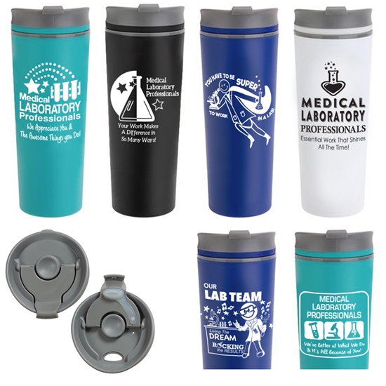 Medical Laboratory Professionals Appreciation & Recognition Theme 17 oz Commuter Tumbler with Flip Top Closure    -  MLW084