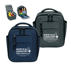 "Medical Laboratory Professionals: Essential Work That Shines All The Time!" Premium Vertical Cooler  Lab Team Appreciation Theme, Laboratory Staff Appreciation, Vertical, cooler, lunch bag, 12 pack cooler, Promotional, Imprinted, Polyester, Travel, Custom, Personalized, Bag 