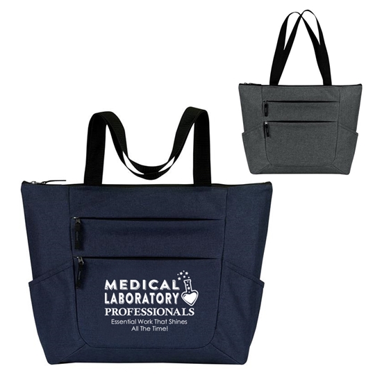 "Medical Laboratory Professionals: Essential Work That Shines All The Time!" Premium Zippered Tote   - MLW078