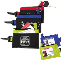 Medical Laboratory Professionals: Were Better at What We Do & Its All Because of You!" Clip-On ID Holder with Zip Purse  Med Lab theme, theme, Imprinted, ID Holder, Zipper Purse, ID Window, Holder, Custom, With Logo, with Clip, 