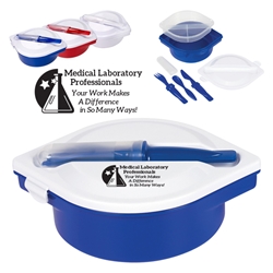 Medical Laboratory Professionals: Your Work Makes A Difference in So Many Ways! On The Go Lunch Kit   Multi-Compartment Food Container With Utensils, Medical Lab Theme, Multi-Compartment, Food Container, with, Utensils, Imprinted, Personalized, Promotional, with name on it, giveaway,