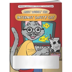 Meet Webby The Internet Safety Cat Coloring Book Meet Webby The Internet Safety Cat Coloring Book, BetterLifeLine, BetterLife, Education, Educational, information, Informational, Wellness, Guide, Brochure, Paper, Low-cost, Low-Price, Cheap, Instruction, Instructional, Booklet, Small, Reference, Interactive, Learn, Learning, Read, Reading, Health, Well-Being, Living, Awareness, ColoringBook, ActivityBook, Activity, Crayon, Maze, Word, Search, Scramble, Entertain, Educate, Activities, Schools, Lessons, Kid, Child, Children, Story, Storyline, Stories, Safe, Safety, Protect, Protection, Predator, Bully, Bullying, Online, Web, Yahoo, AOL, Firefox, Google, Gmail, MSN, Elementary, Grade School, Imprinted, Personalized, Promotional, with name on it, Giveaway,