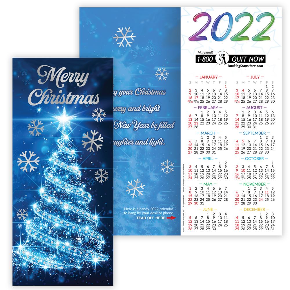 The Christmas Calendar 2022 Merry Christmas 2022 Gold Foil-Stamped Holiday Greeting Card Calendar