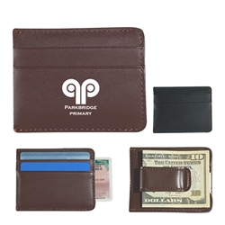 Money Clip Card Holder Money Clip Card Holder, Money, Clip, Holder, Leather, Like, Leatherette, Card, Wallet, Imprinted, Personalized, Promotional, with name on it, giveaway, 