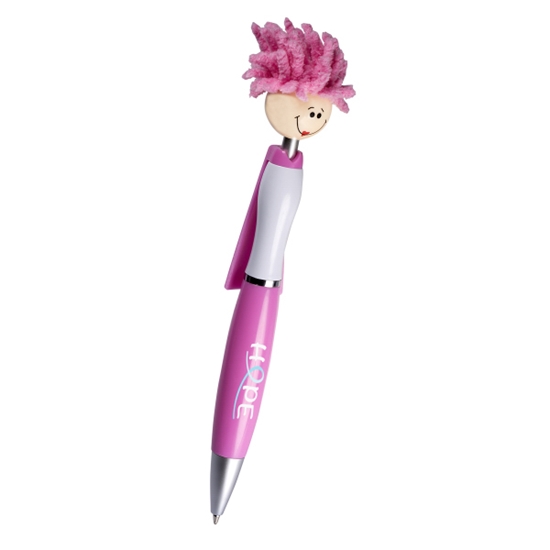 Breast Cancer Awareness Pink Lady Superhero MopTopper™ Pens   - BCA140