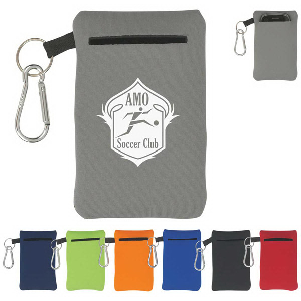 Neoprene Portable Electronics Case With Carabiner - CPA018
