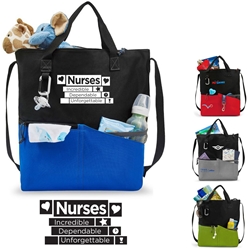 Nurses: Incredible, Dependable, Unforgettable! Synergy All-Purpose Tote All-Purpose Tote, Tote Bag, Everyday Tote, Promotional, Imprinted, with name on it, logo, custom bag, gift bag, baby bag, diaper bag, fashion bag