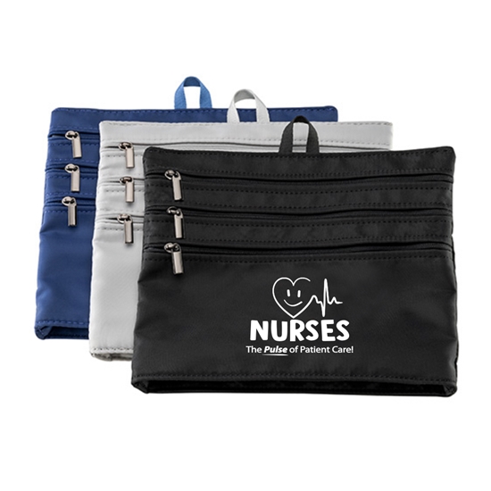 "Nurses: The Pulse of Patient Care" AeroLOFT™ 4-Pocket Zip Organizer    - NUR254