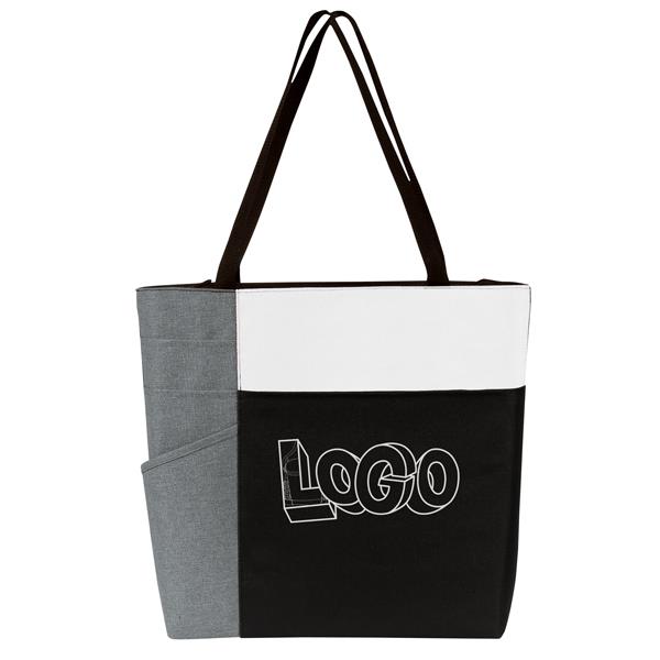 "We Love Our Essential Workers..Thanks For All You Do" Color Block Pocket Zip Tote   - EAD122