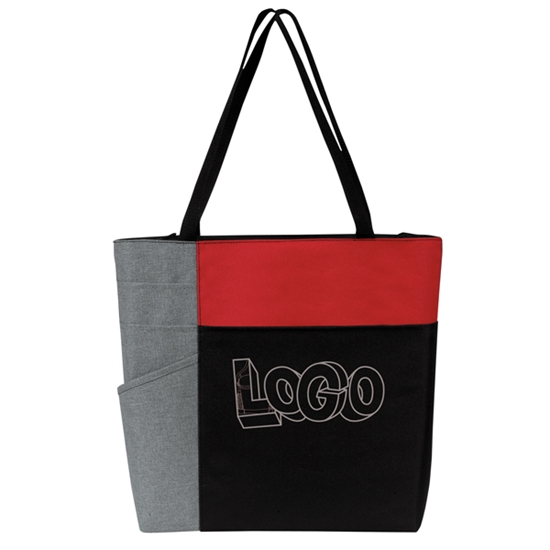 "Thank You Nursing Assistants Heroes: You Always Have Our Backs!..."Color Block Pocket Zip Tote  - NAW002