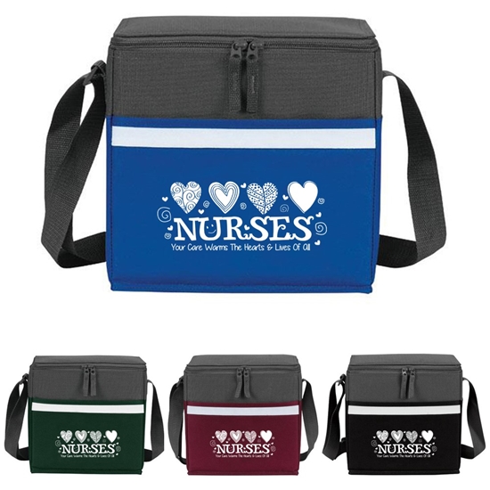 "Nurses: Your Care Warms The Hearts & Lives Of All" Two-Tone Accent 12-Pack Cooler   - NUR070