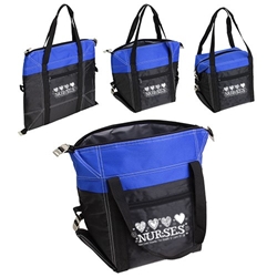 "Nurses: Your Care Warms The Hearts & Lives Of Others" Glacier Convertible Cooler Bag Nurses Theme Lunch Cooler, Nurses Lunch Cooler Tote, Convertible Cooler, Imprinted, With Logo, promotional products, 