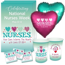 "Nurses: Your Care Warms the Hearts & Lives of All" Celebration Party Pack    Nurses theme decoration pack,  Nurses theme Party Pack, Nurses Celebration Pack, Nurses Appreciation, Week, Nurses theme Celebration Pack