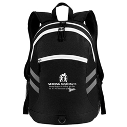 "Nursing Assistants: Were Better at What We Do & Its All Because Of You" Balance Laptop Backpack   Nursing Assistants, NAs, CNAs, NA, Laptop Backpack, Backpack, Imprinted, Travel, Custom, Personalized, Bag 