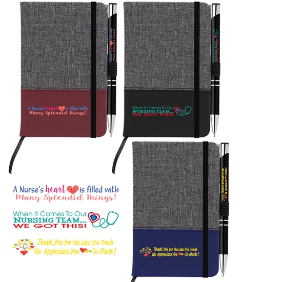 Nursing & Caring Team Theme Twain Notebook & Tres-Chic Pen Gift Set - ColorJet - NUR244