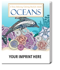 Oceans Stress Relieving Coloring Book for Adults Coloring Books for Adults, Stress Relief, Adult Coloring Books, promotional coloring books