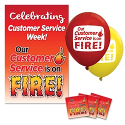"Our Customer Service Is On FIRE!" Celebration Pack  Poster, Buttons, Pens, Cups, Celebration Pack, Customer Service, Week, theme Celebration Pack