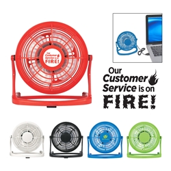 "Our Customer Service Is On FIRE" USB PLUG-IN FAN (Red) Customer Service, Theme, Gifts, Desk, USB desk fan, desk fan, promotional fan, imprinted desk fan, 