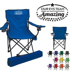 "Our EVS Team Makes Our Work Environment AMAZING!" Folding Chair with Carrying Bag  Environmental Services, EVS, Team, Housekeeping, Housekeepers theme, Folding Chair, Carry All Chair, Outdoor Portable Chair, Stadium Chair, Stadium Seat, Imprinted, Personalized, Promotional, with name on it, Giveaway, Gift Idea